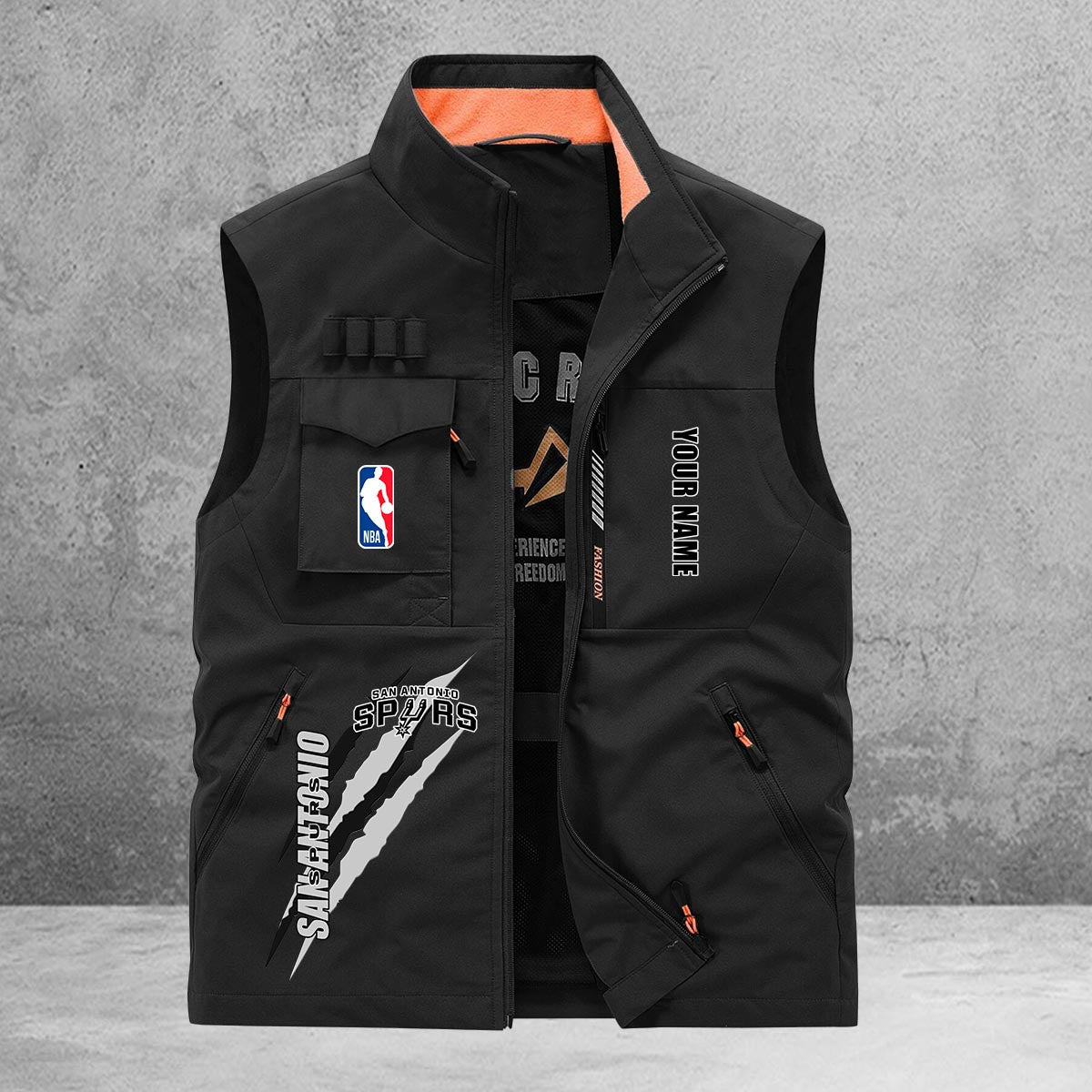 San Antonio Spurs New Personalized Multi-Pockets Vest AZBTMPV000100