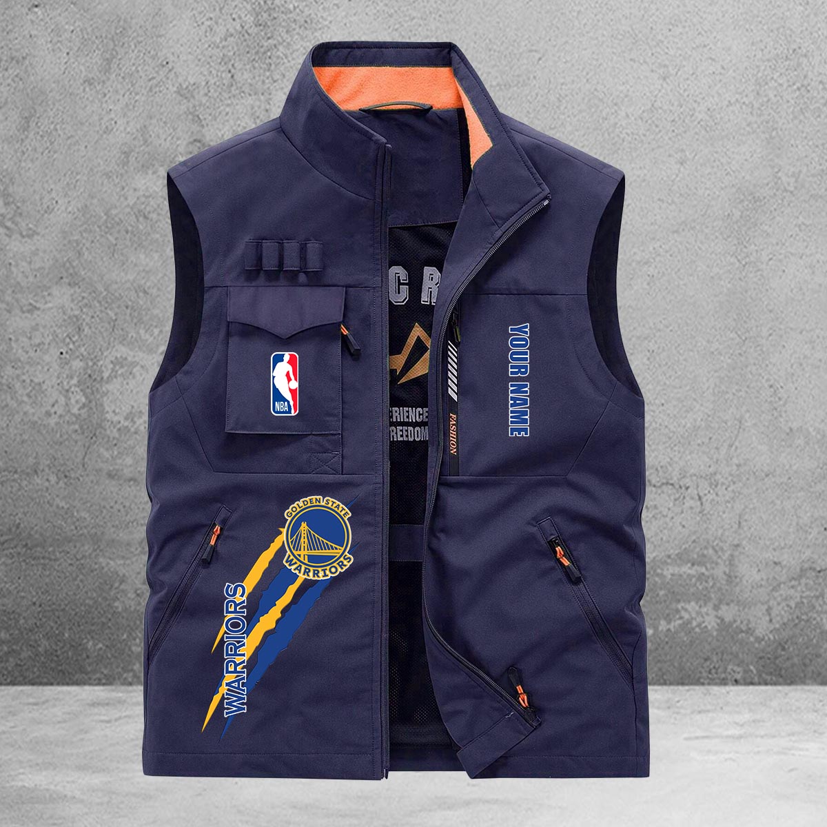 Golden State Warriors New Personalized Multi-Pockets Vest AZBTMPV000098