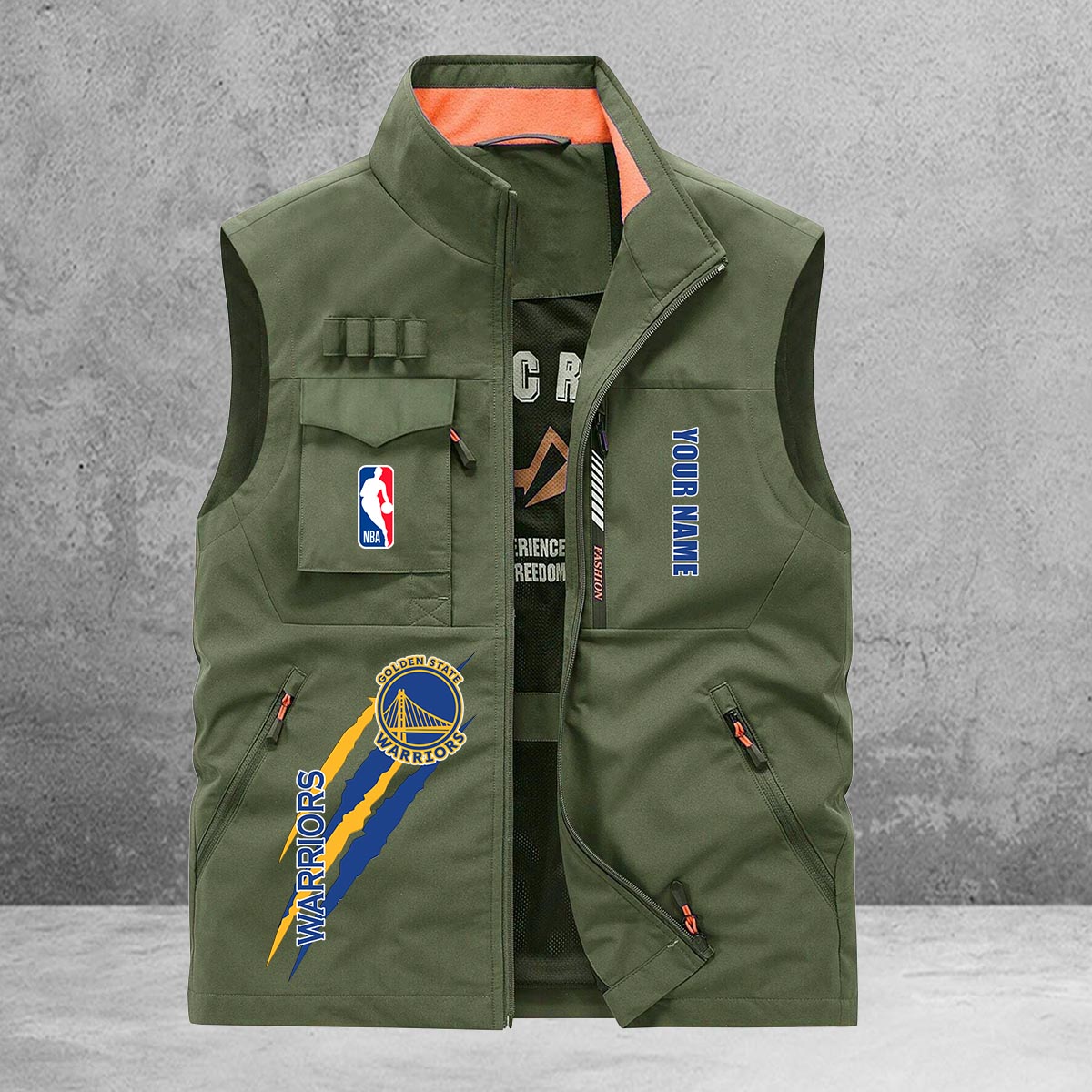 Golden State Warriors New Personalized Multi-Pockets Vest AZBTMPV000098
