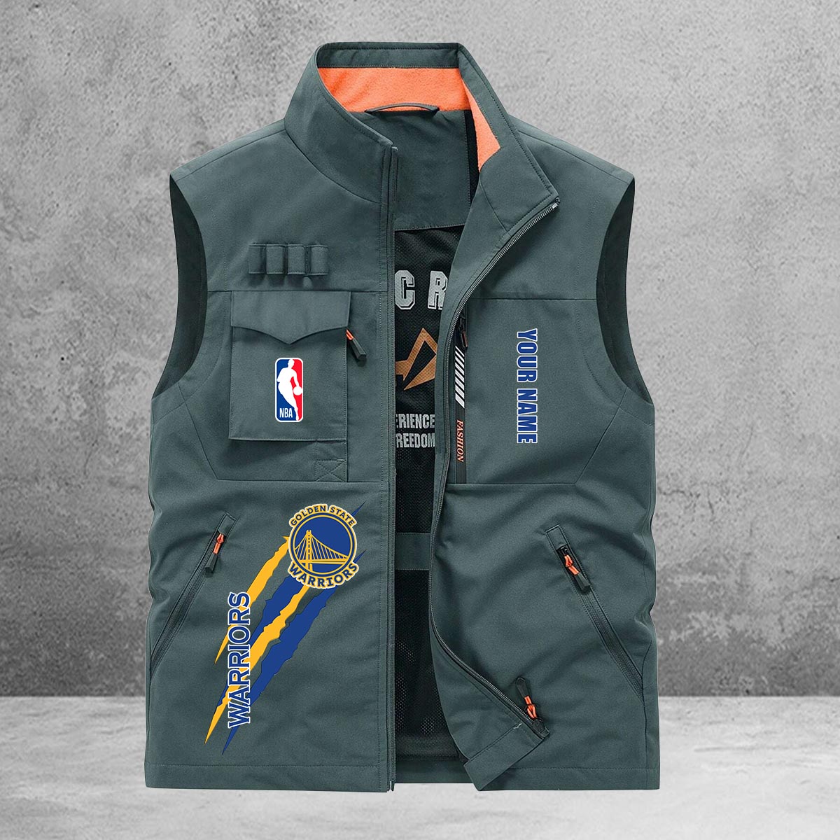 Golden State Warriors New Personalized Multi-Pockets Vest AZBTMPV000098