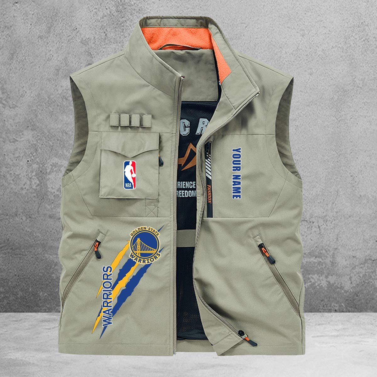 Golden State Warriors New Personalized Multi-Pockets Vest AZBTMPV000098