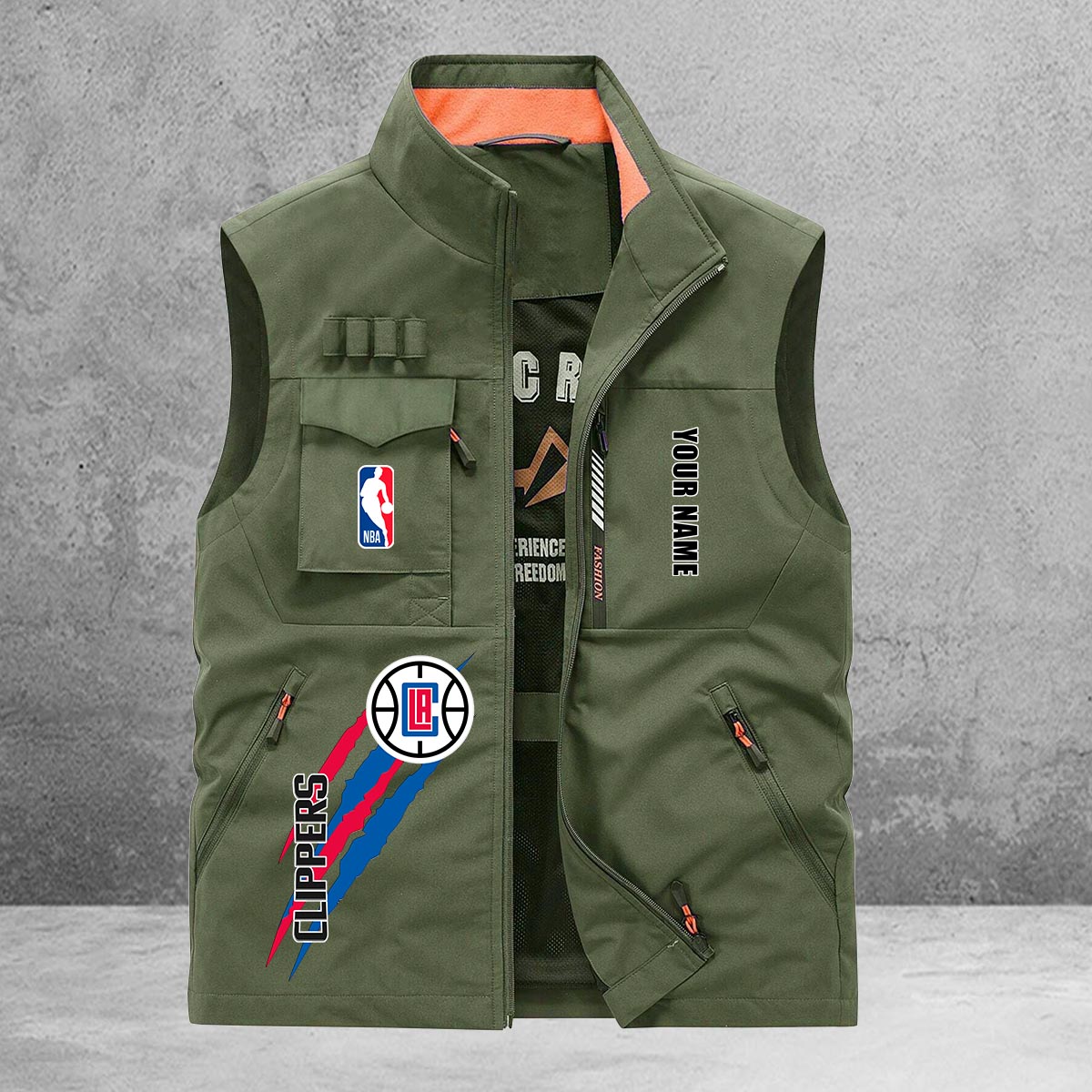 Los Angeles Clippers New Personalized Multi-Pockets Vest AZBTMPV000101