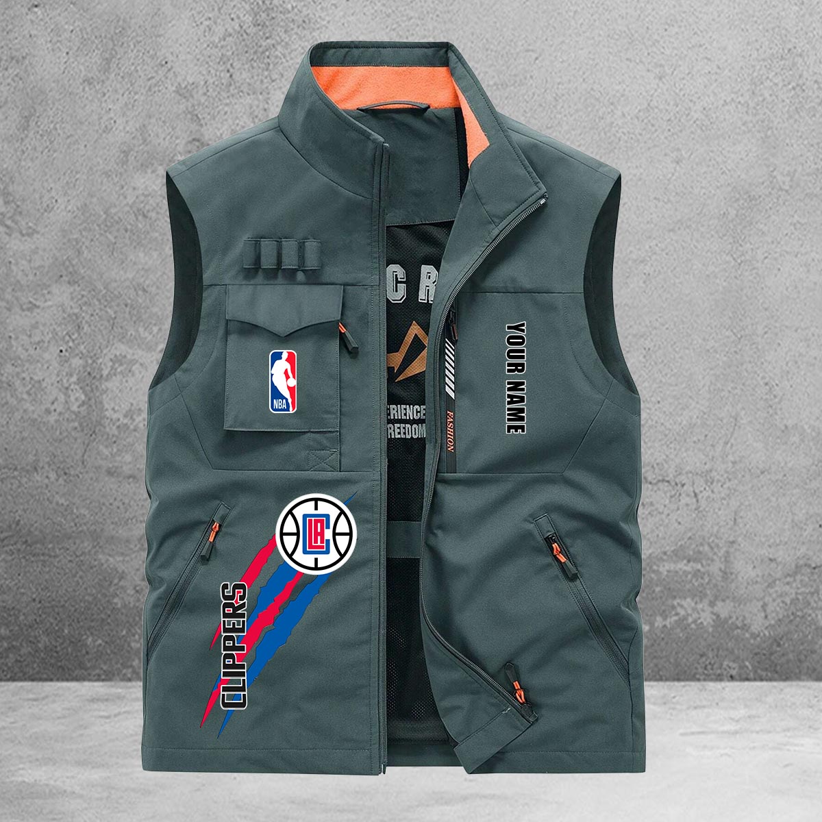 Los Angeles Clippers New Personalized Multi-Pockets Vest AZBTMPV000101