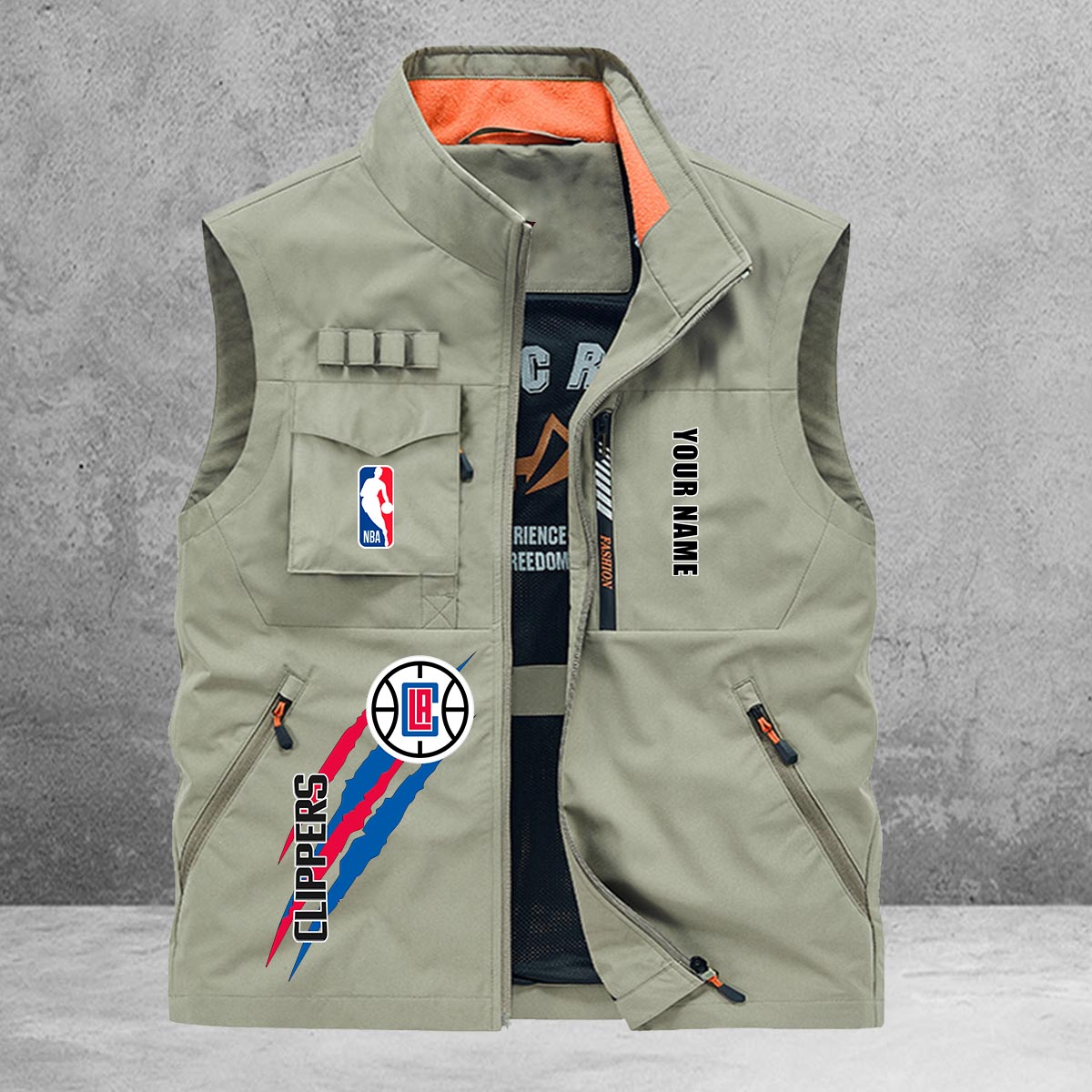 Los Angeles Clippers New Personalized Multi-Pockets Vest AZBTMPV000101