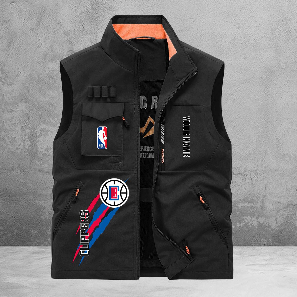 Los Angeles Clippers New Personalized Multi-Pockets Vest AZBTMPV000101