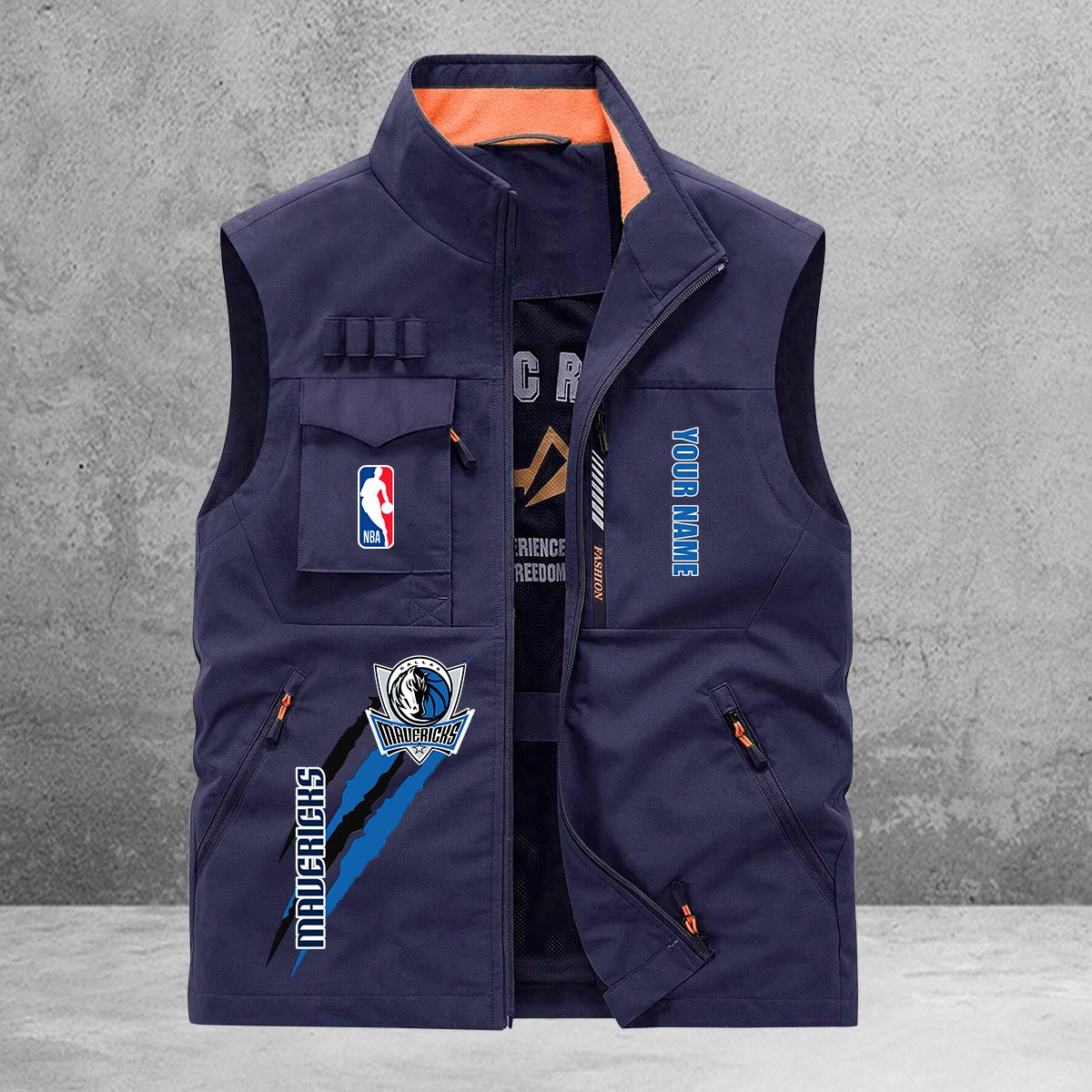 Dallas Mavericks New Personalized Multi-Pockets Vest AZBTMPV000079