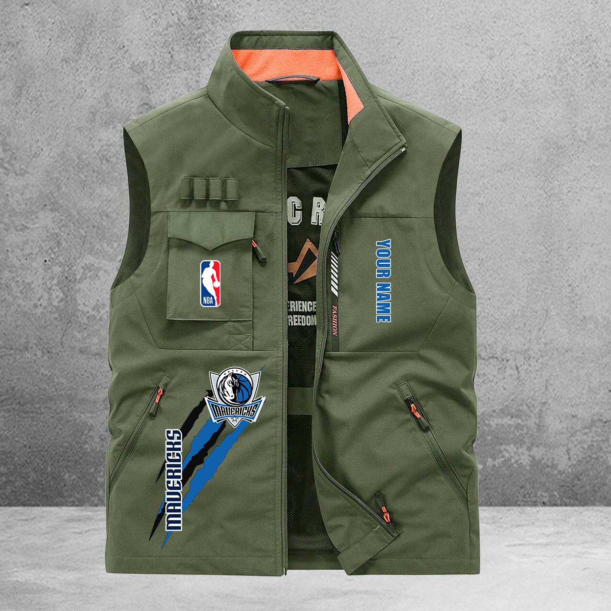 Dallas Mavericks New Personalized Multi-Pockets Vest AZBTMPV000079