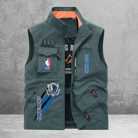 Dallas Mavericks New Personalized Multi-Pockets Vest AZBTMPV000079