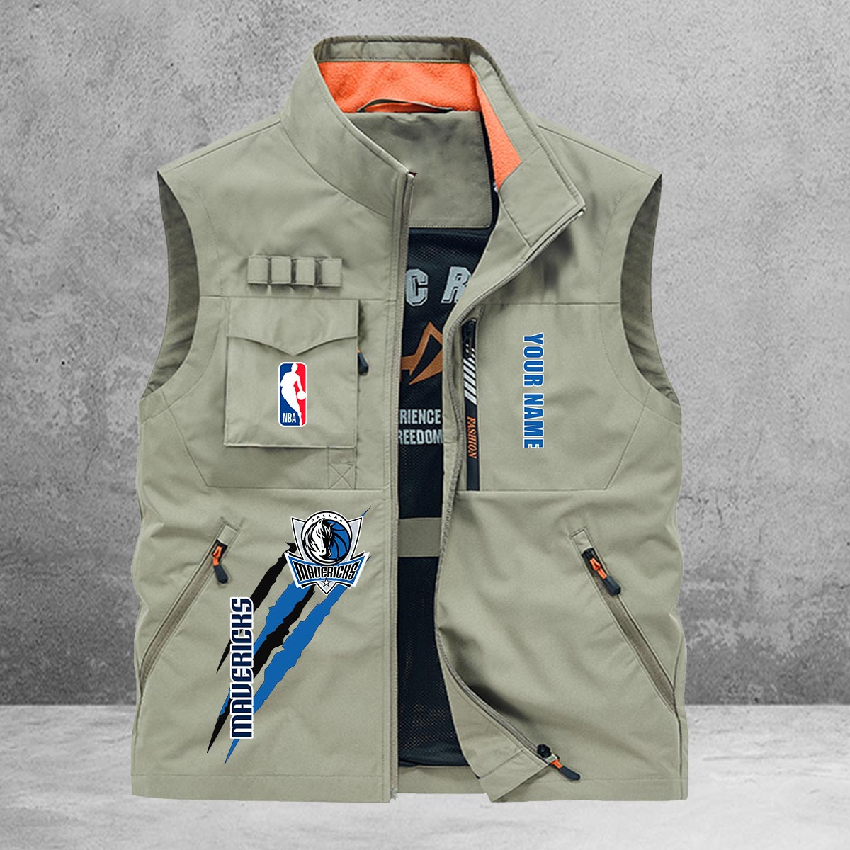 Dallas Mavericks New Personalized Multi-Pockets Vest AZBTMPV000079