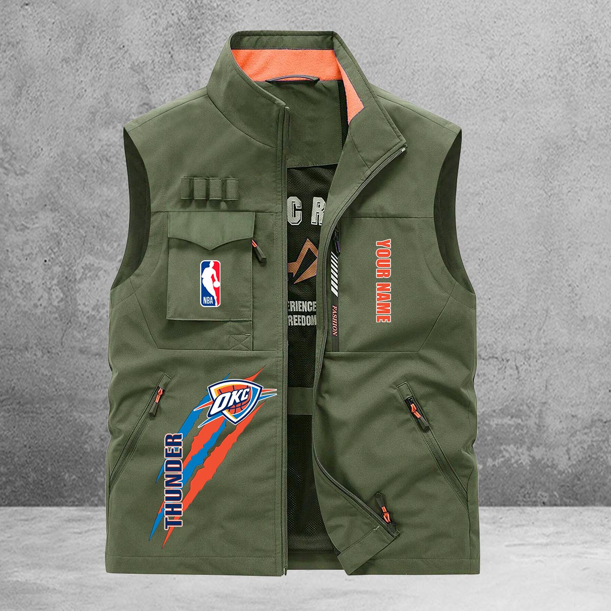 Oklahoma City Thunder New Personalized Multi-Pockets Vest AZBTMPV000102