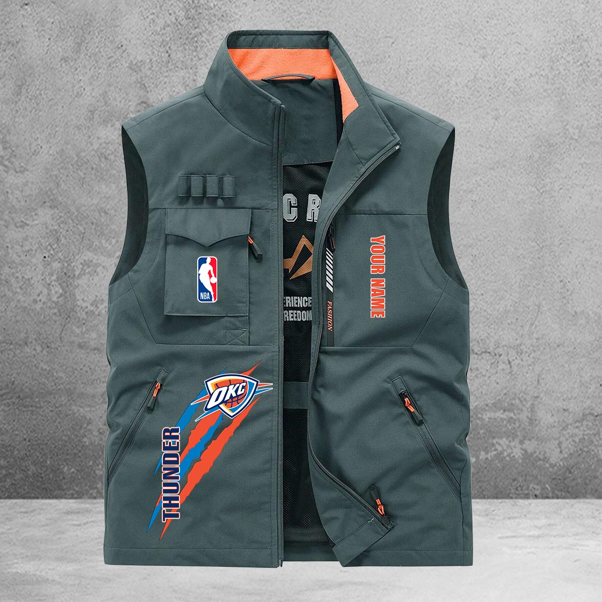 Oklahoma City Thunder New Personalized Multi-Pockets Vest AZBTMPV000102