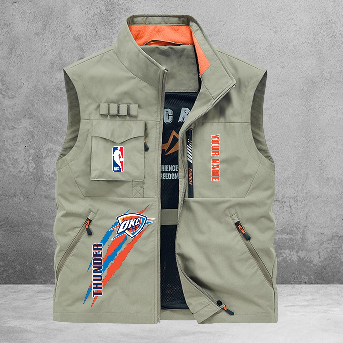 Oklahoma City Thunder New Personalized Multi-Pockets Vest AZBTMPV000102