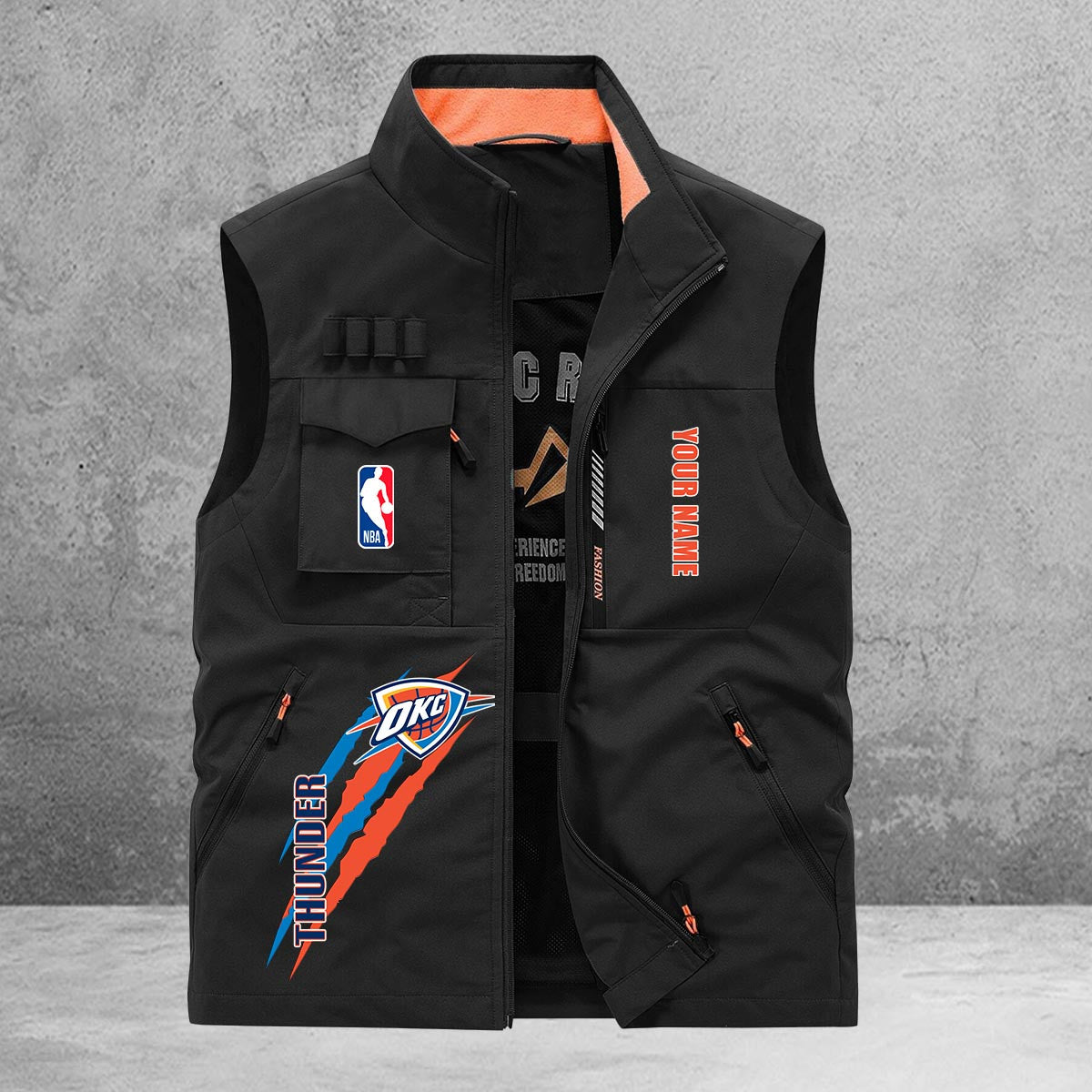 Oklahoma City Thunder New Personalized Multi-Pockets Vest AZBTMPV000102