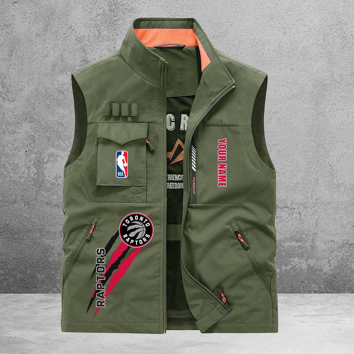 Toronto Raptors New Personalized Multi-Pockets Vest AZBTMPV000103