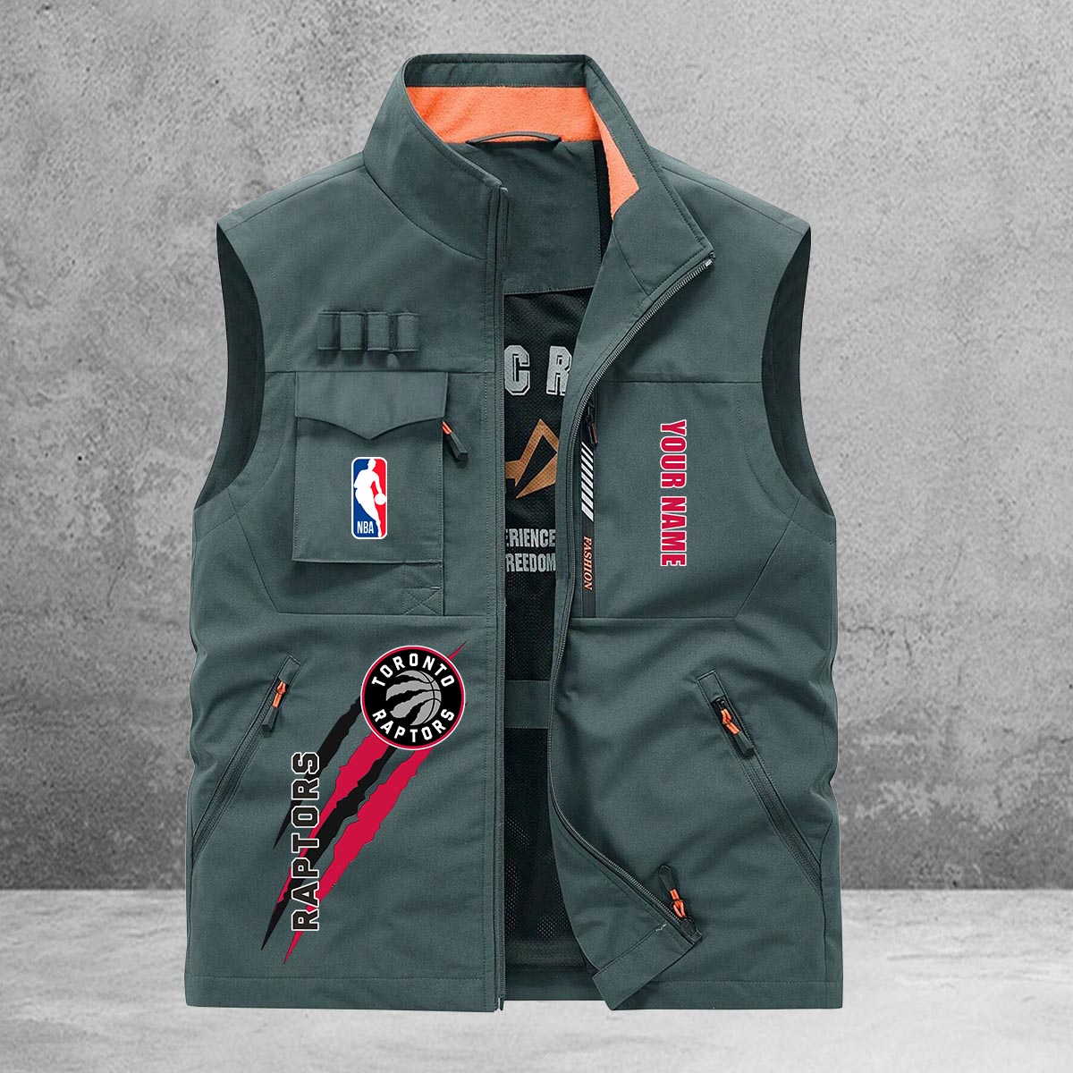 Toronto Raptors New Personalized Multi-Pockets Vest AZBTMPV000103
