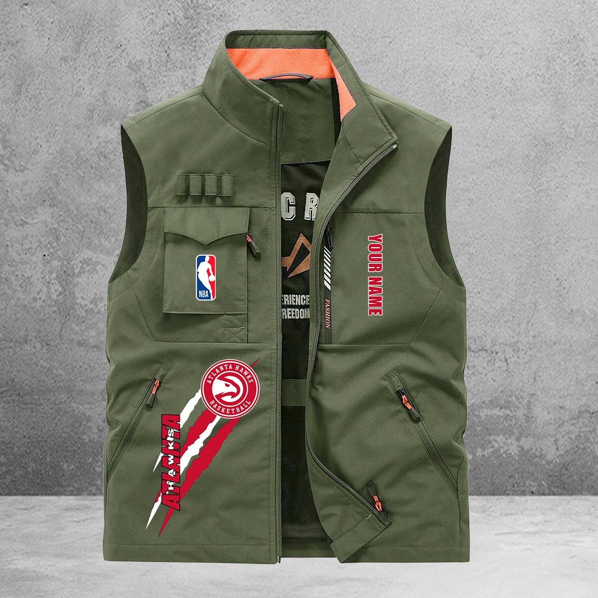 Atlanta Hawks New Personalized Multi-Pockets Vest AZBTMPV000104