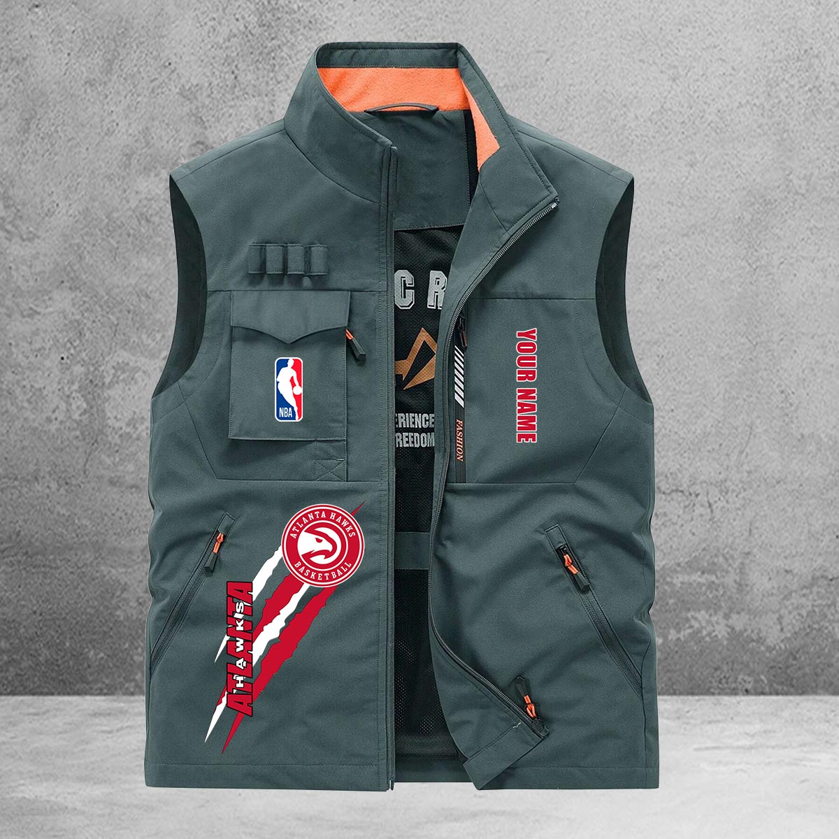 Atlanta Hawks New Personalized Multi-Pockets Vest AZBTMPV000104
