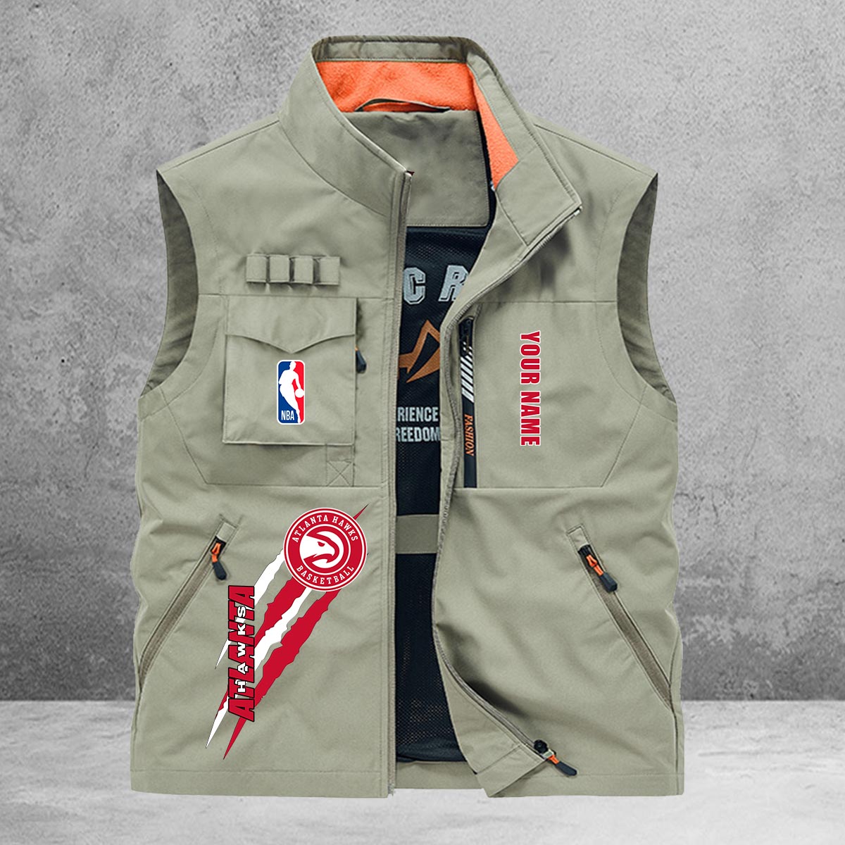 Atlanta Hawks New Personalized Multi-Pockets Vest AZBTMPV000104