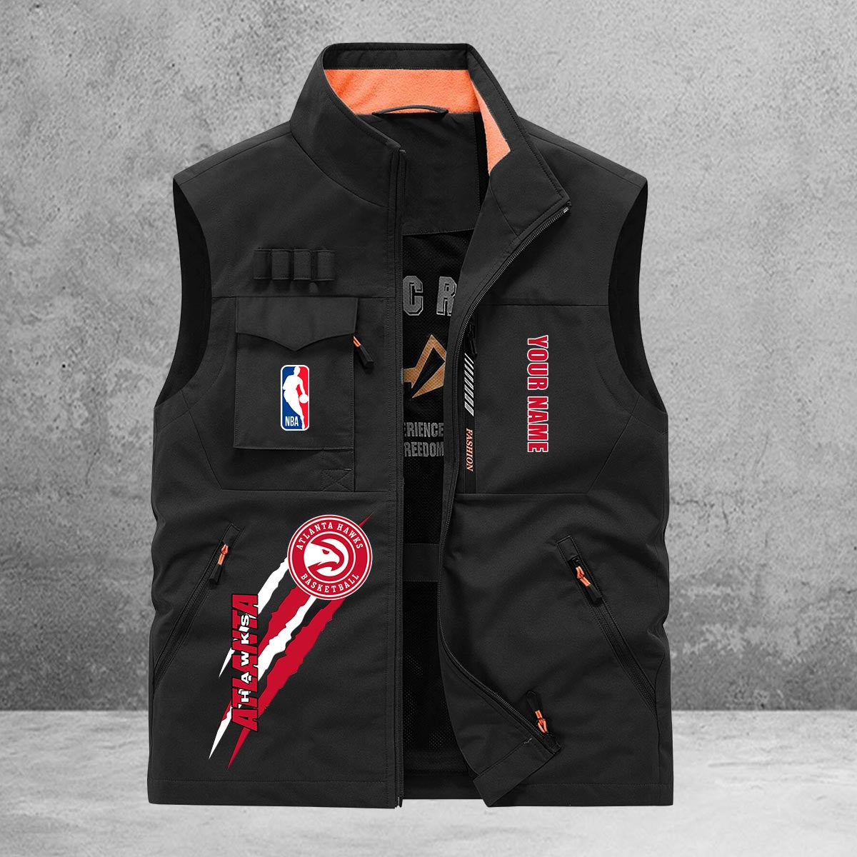 Atlanta Hawks New Personalized Multi-Pockets Vest AZBTMPV000104