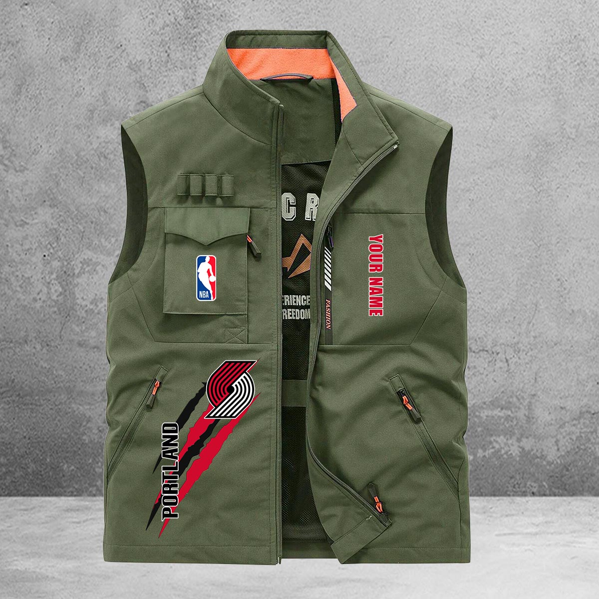 Portland Trail Blazers New Personalized Multi-Pockets Vest AZBTMPV000105