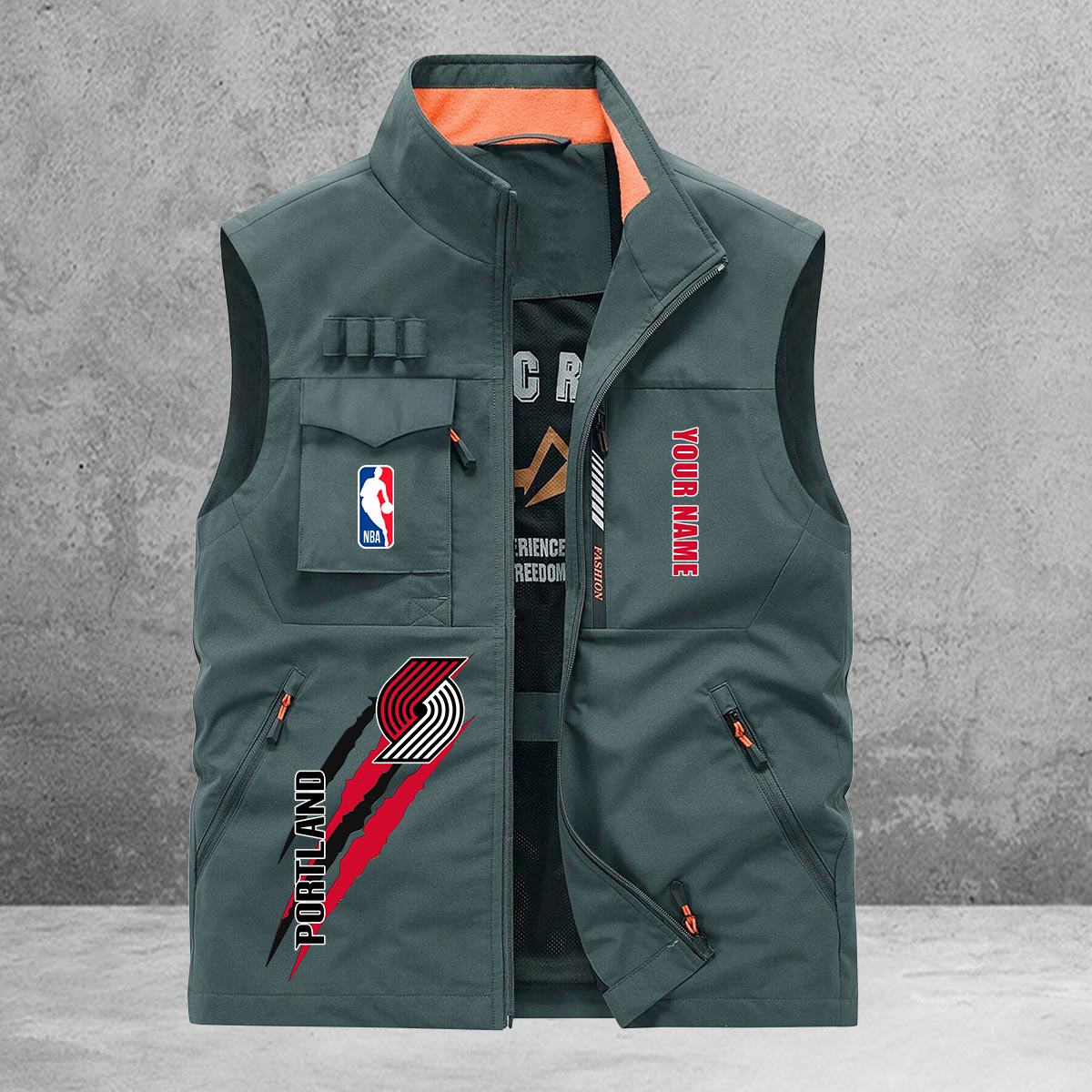 Portland Trail Blazers New Personalized Multi-Pockets Vest AZBTMPV000105