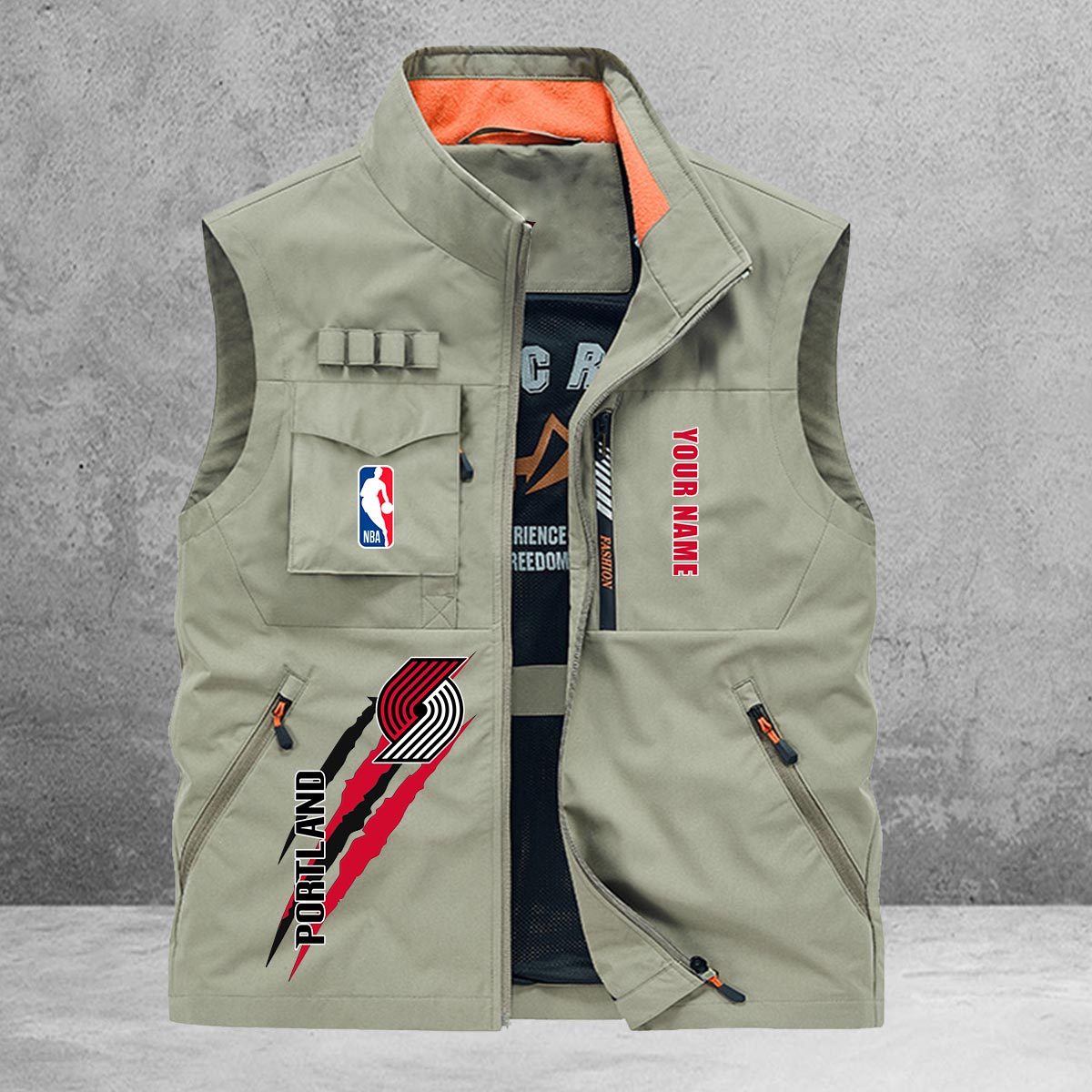Portland Trail Blazers New Personalized Multi-Pockets Vest AZBTMPV000105