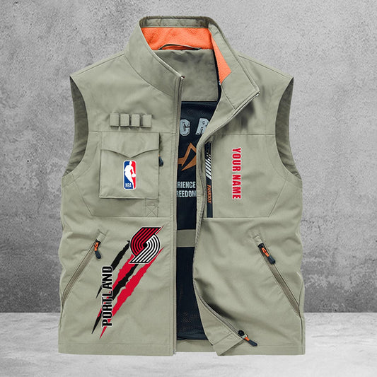 Portland Trail Blazers New Personalized Multi-Pockets Vest AZBTMPV000105