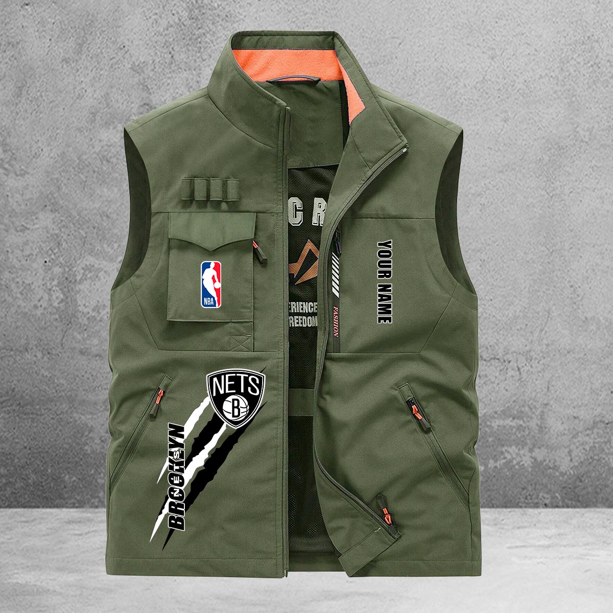 Brooklyn Nets New Personalized Multi-Pockets Vest AZBTMPV000077