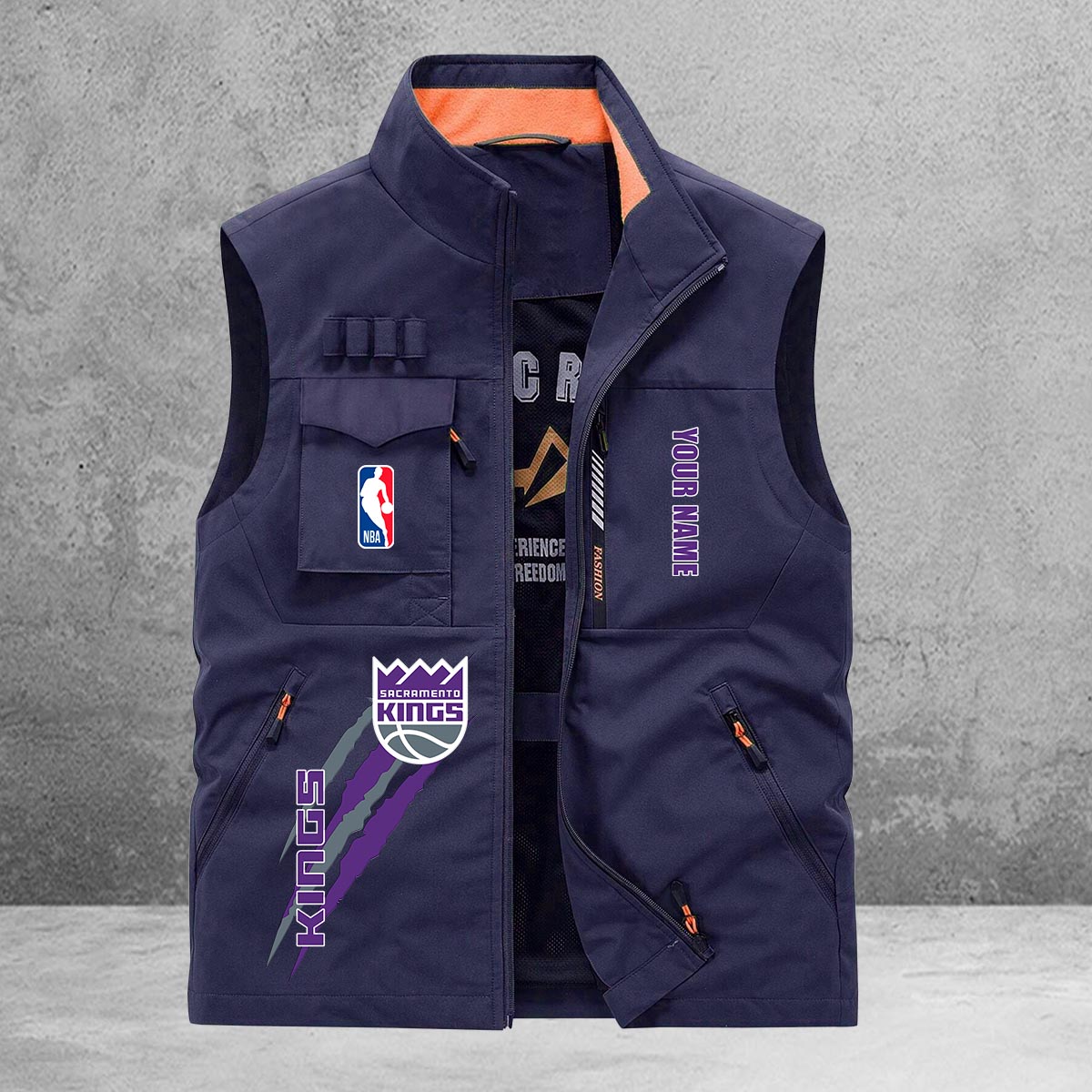 Sacramento Kings New Personalized Multi-Pockets Vest AZBTMPV000078