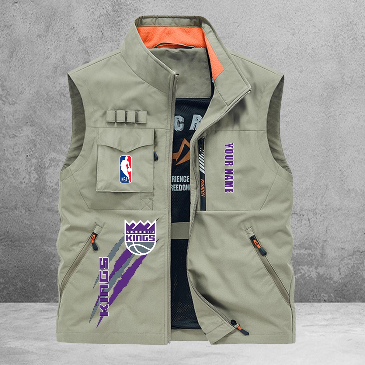 Sacramento Kings New Personalized Multi-Pockets Vest AZBTMPV000078