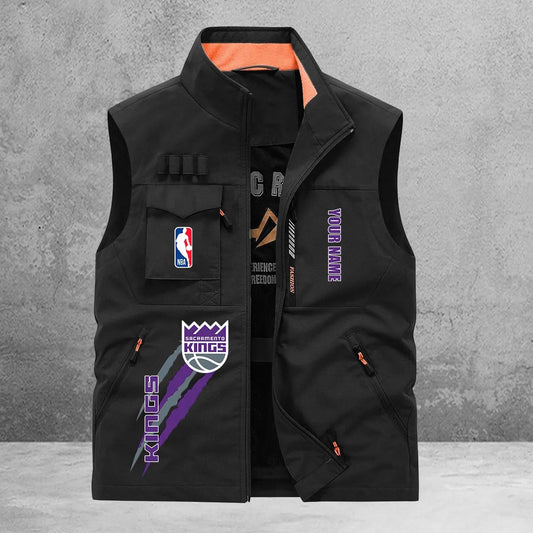 Sacramento Kings New Personalized Multi-Pockets Vest AZBTMPV000078