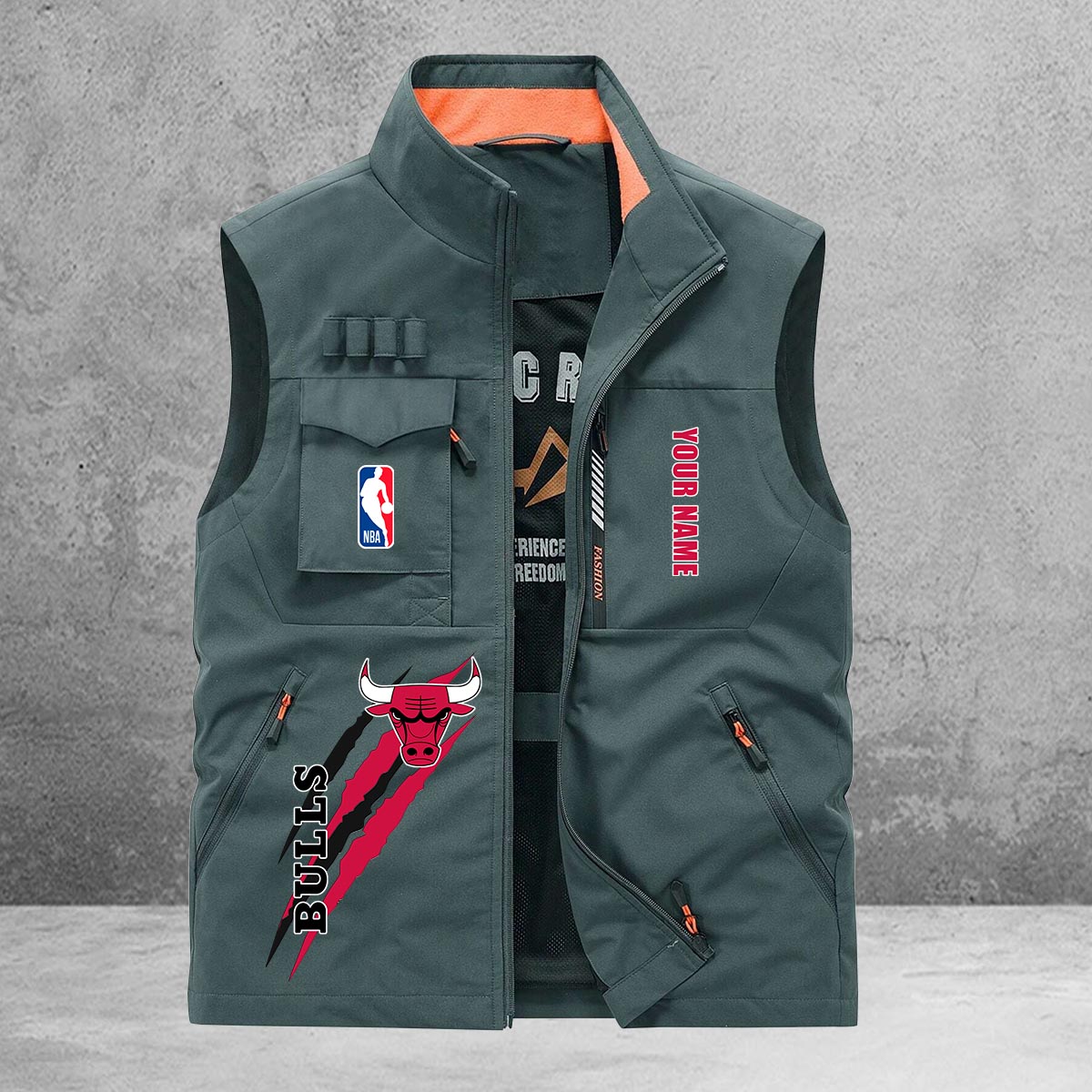 Chicago Bulls New Personalized Multi-Pockets Vest AZBTMPV000081