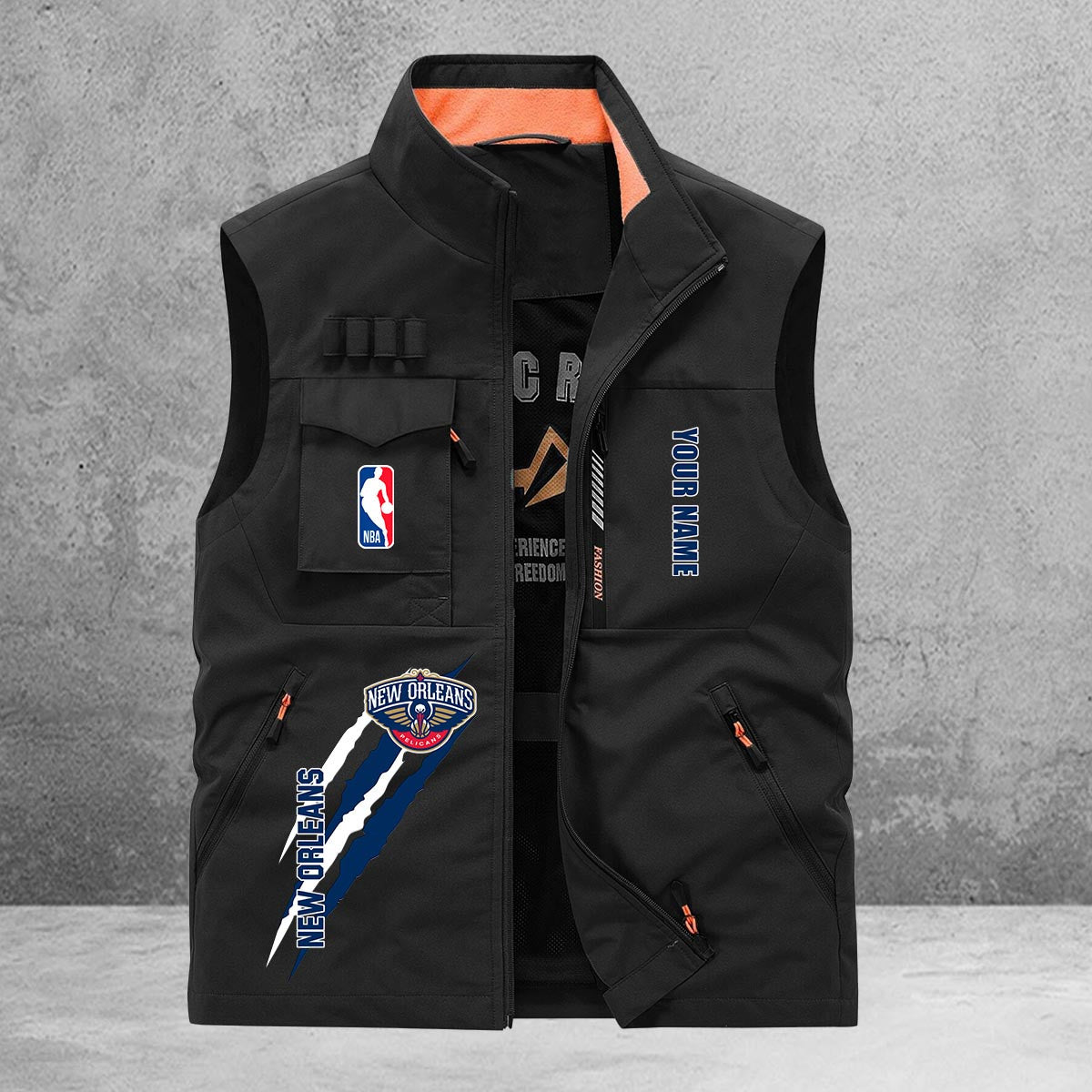 New Orleans Pelicans New Personalized Multi-Pockets Vest AZBTMPV000085
