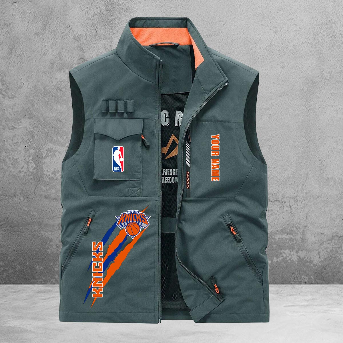 New York Knicks New Personalized Multi-Pockets Vest AZBTMPV000086