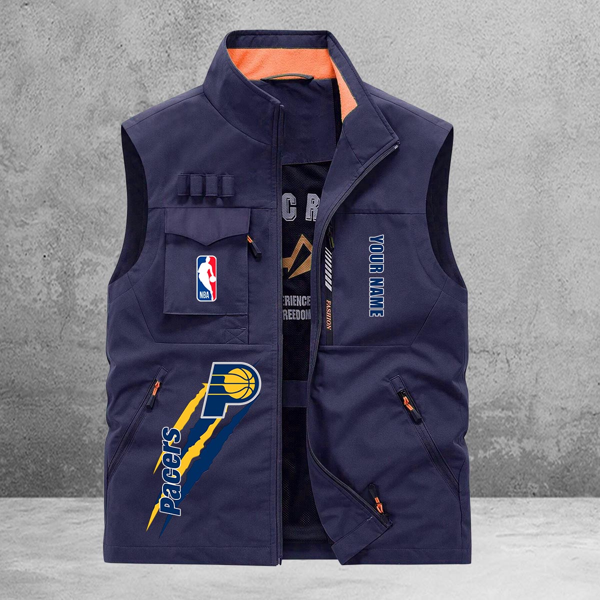 Indiana Pacers New Personalized Multi-Pockets Vest AZBTMPV000089