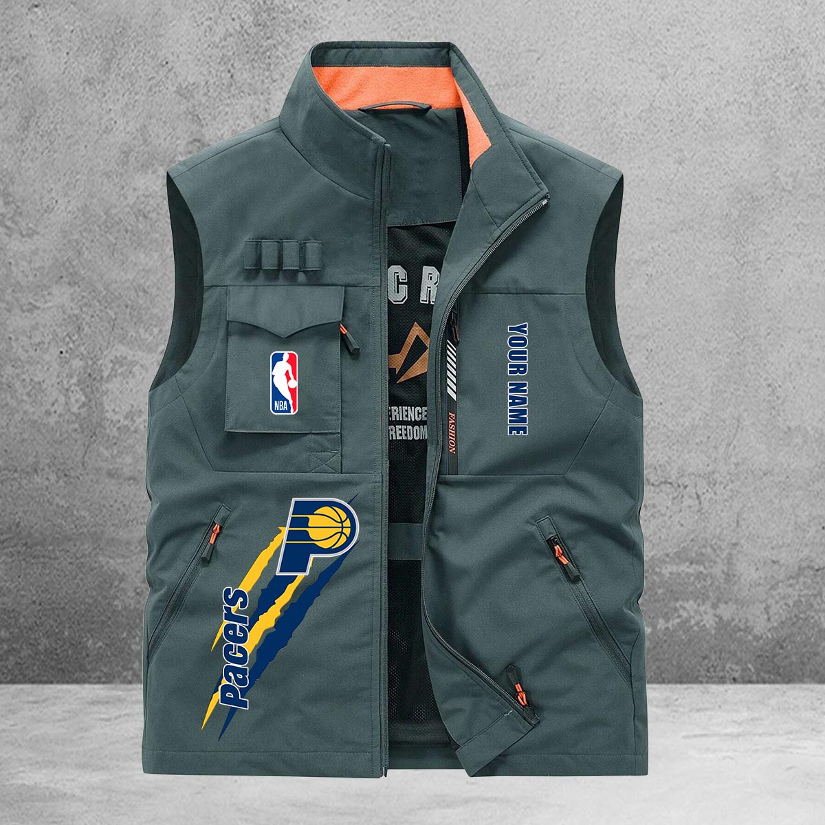 Indiana Pacers New Personalized Multi-Pockets Vest AZBTMPV000089