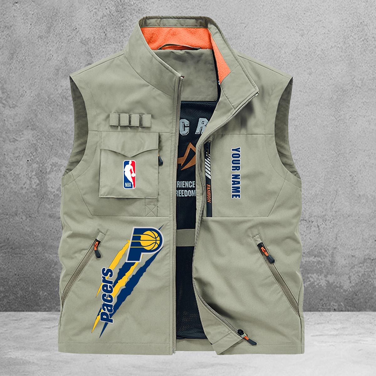 Indiana Pacers New Personalized Multi-Pockets Vest AZBTMPV000089