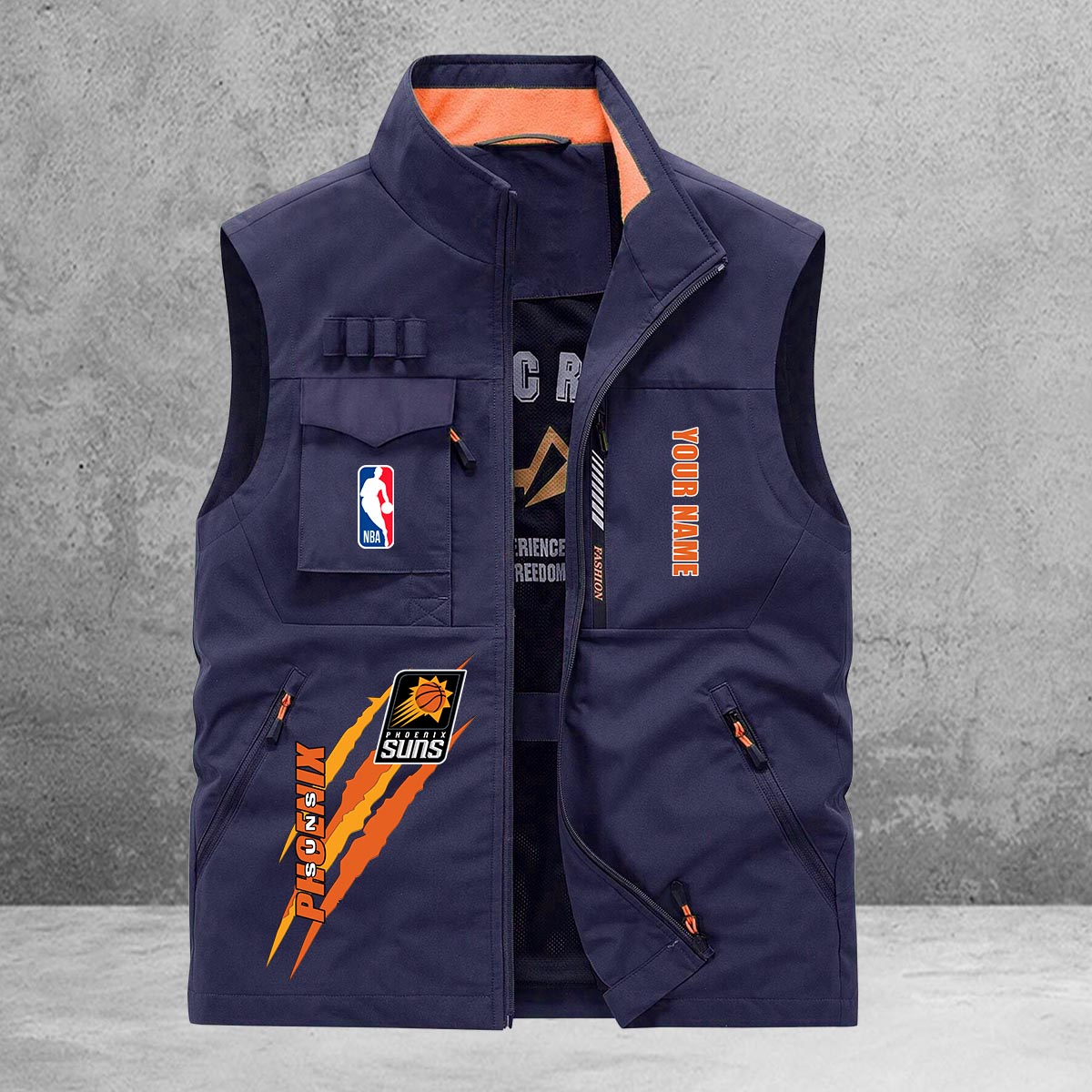 Phoenix Suns New Personalized Multi-Pockets Vest AZBTMPV000091