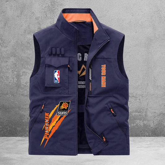 Phoenix Suns New Personalized Multi-Pockets Vest AZBTMPV000091