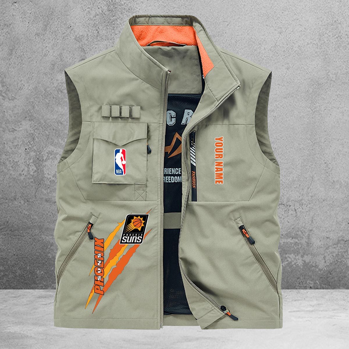 Phoenix Suns New Personalized Multi-Pockets Vest AZBTMPV000091
