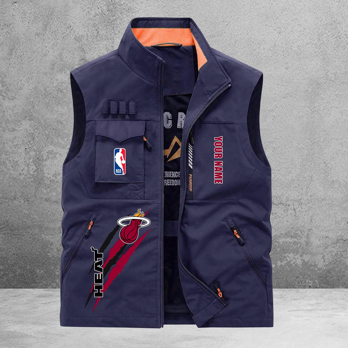Miami Heat New Personalized Multi-Pockets Vest AZBTMPV000093
