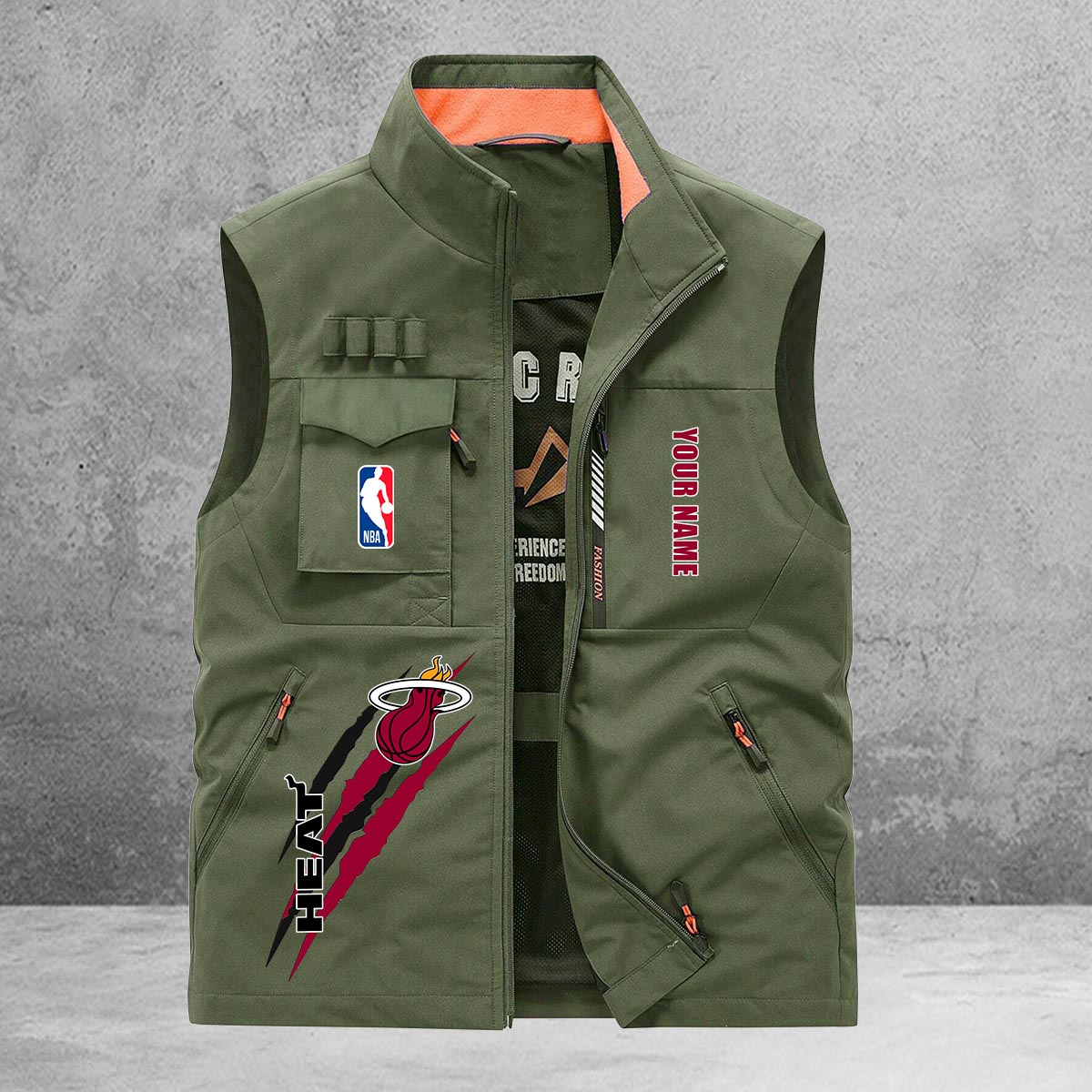 Miami Heat New Personalized Multi-Pockets Vest AZBTMPV000093