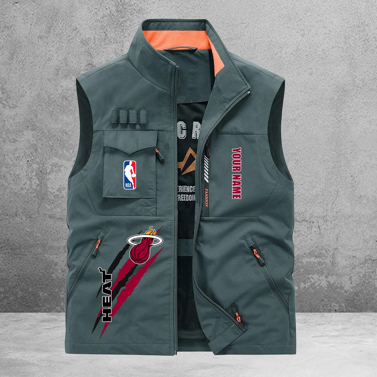 Miami Heat New Personalized Multi-Pockets Vest AZBTMPV000093