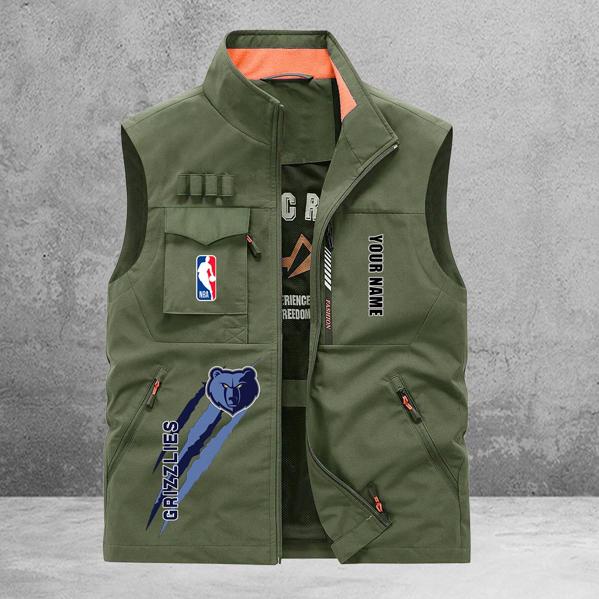 Memphis Grizzlies New Personalized Multi-Pockets Vest AZBTMPV000094