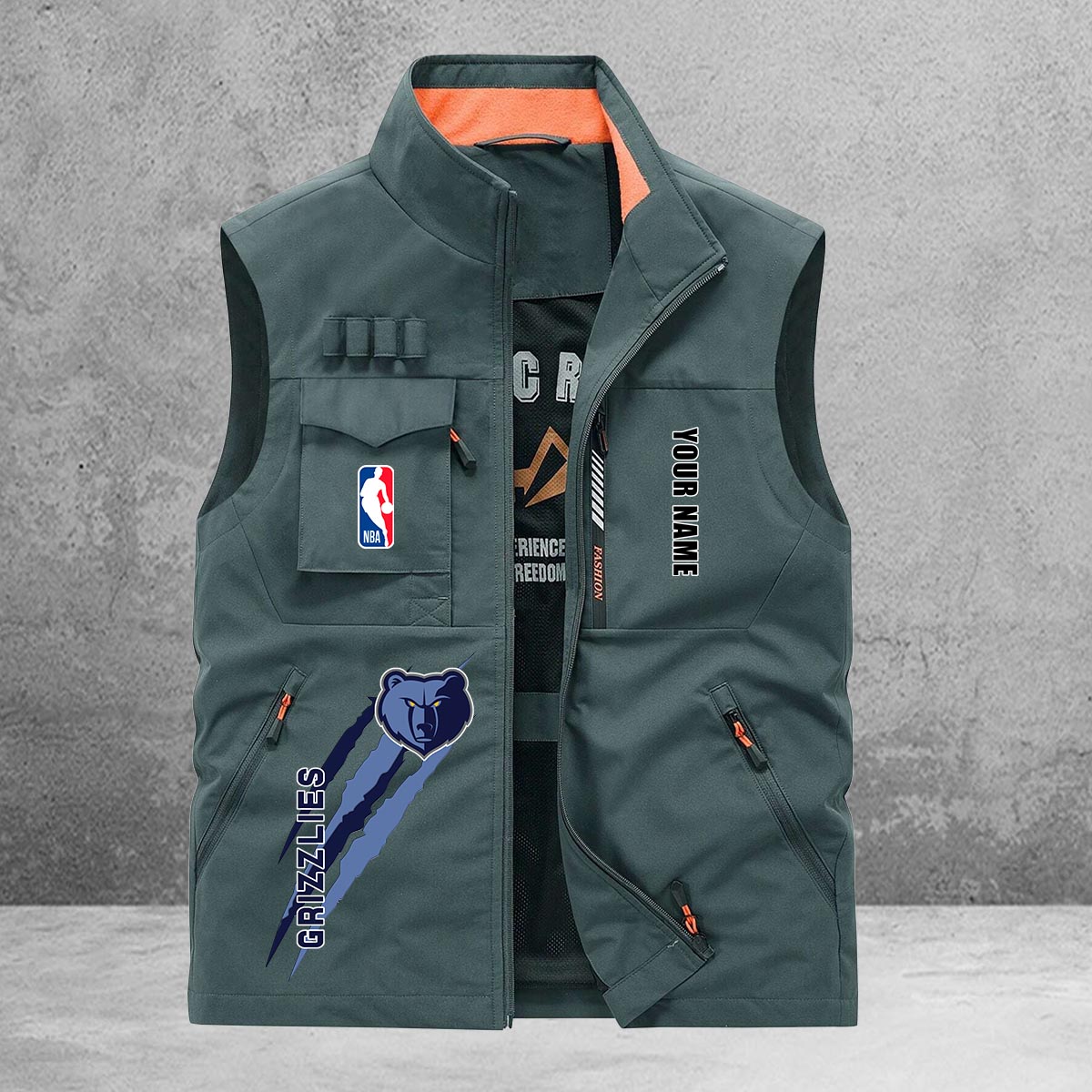 Memphis Grizzlies New Personalized Multi-Pockets Vest AZBTMPV000094