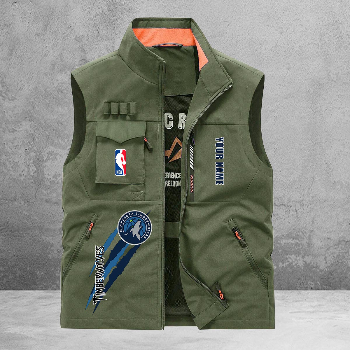 Minnesota Timberwolves New Personalized Multi-Pockets Vest AZBTMPV000096