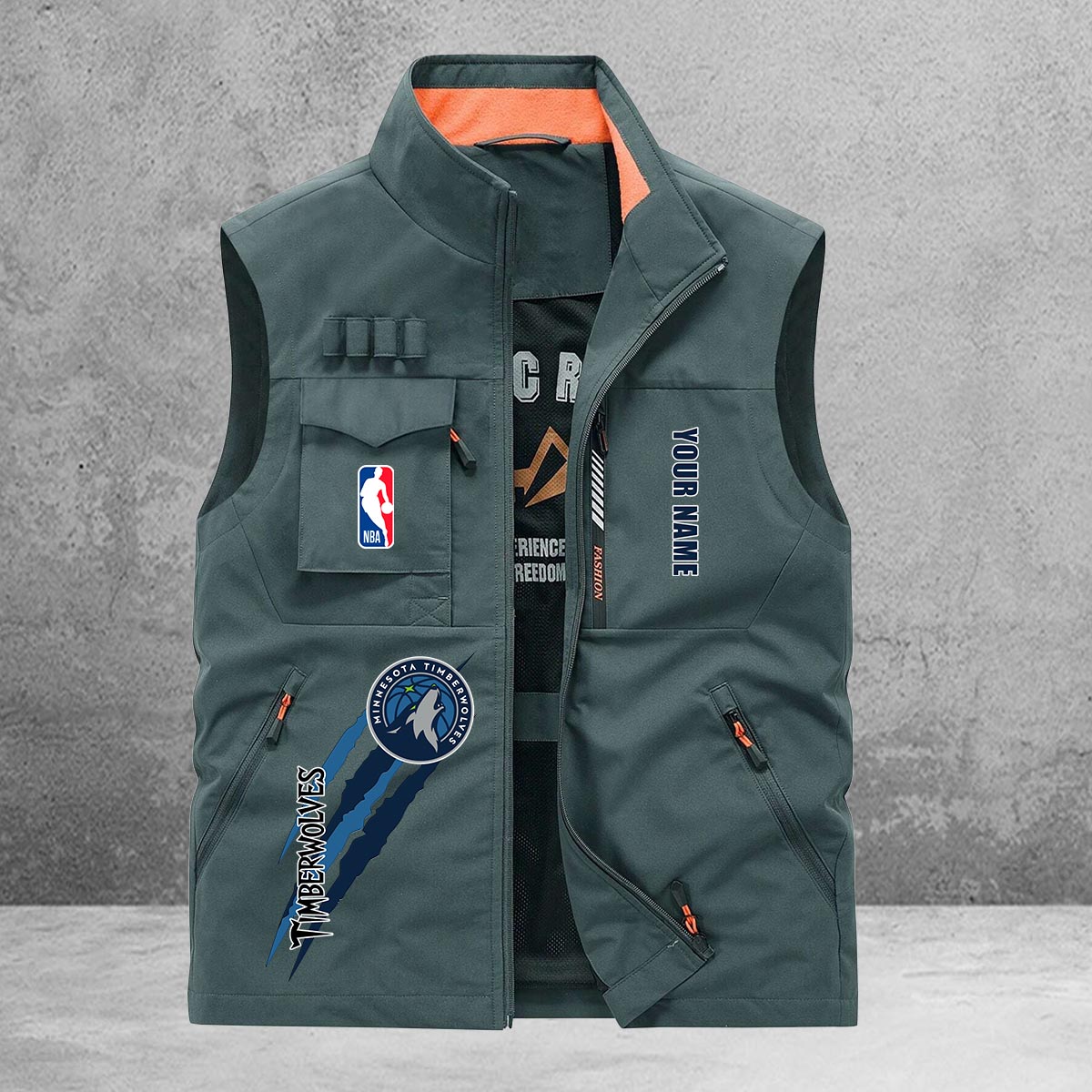Minnesota Timberwolves New Personalized Multi-Pockets Vest AZBTMPV000096
