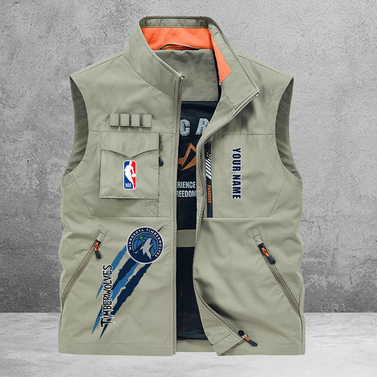 Minnesota Timberwolves New Personalized Multi-Pockets Vest AZBTMPV000096