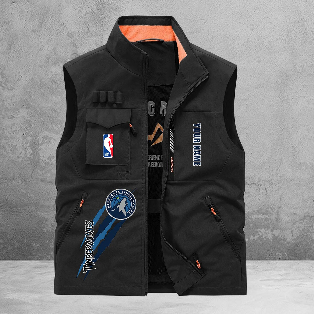 Minnesota Timberwolves New Personalized Multi-Pockets Vest AZBTMPV000096