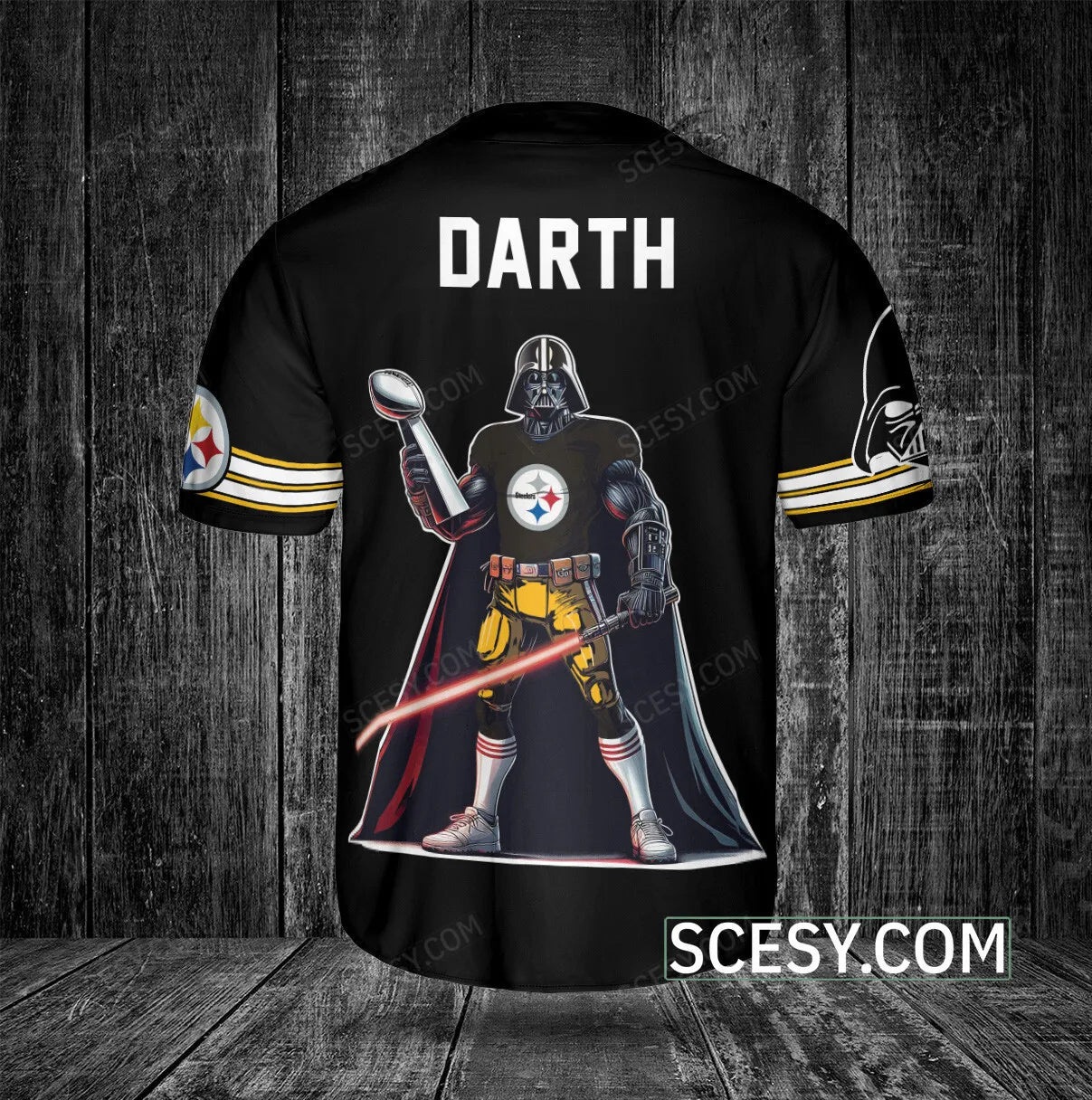 Pittsburgh Steelers Darth Vader Baseball Jersey Black